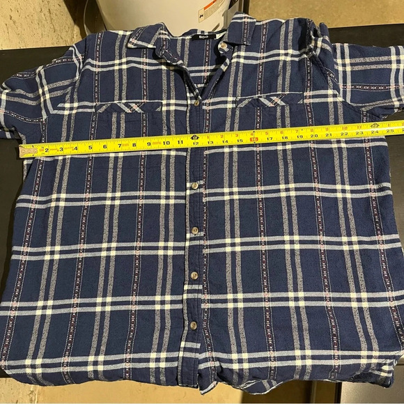 BDG Urban Outfitters Boyfriend Button Down Plaid Flannel Blue Oversized Size M - Picture 7 of 8
